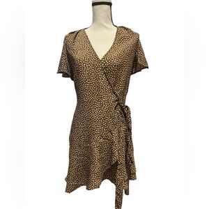 Brown  Dot Wrap Dress